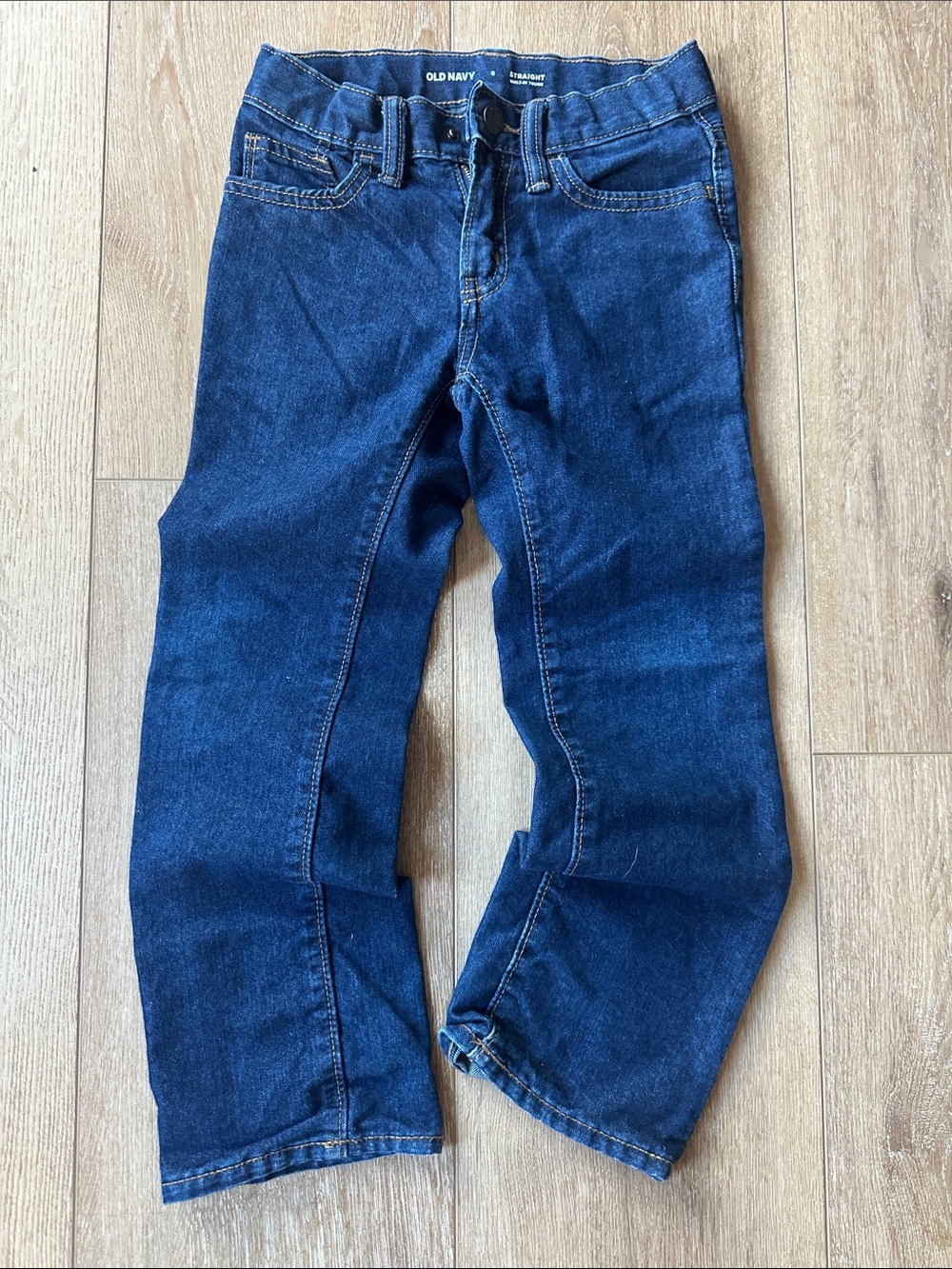 Old Navy Boys Blue Straight Leg Jeans Size 6 Adjustable Waist